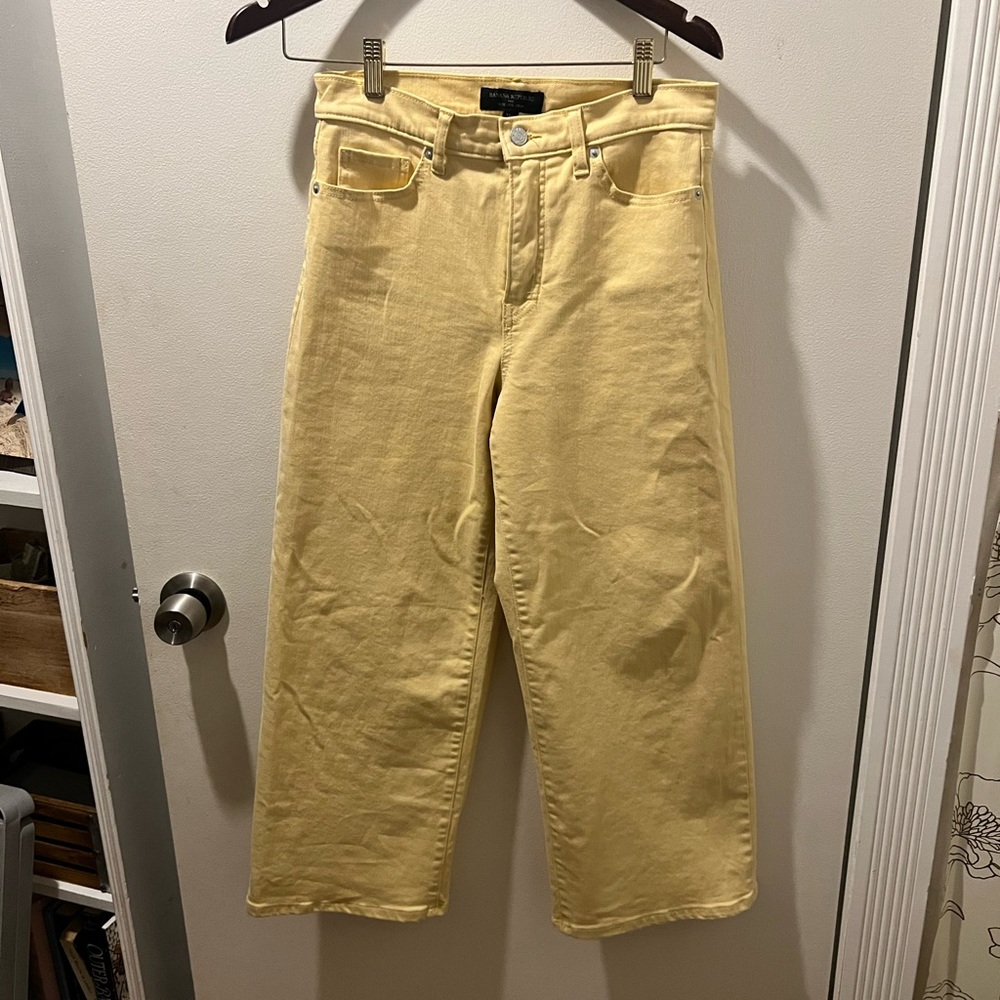Banana republic wide leg crop yellow pants high rise